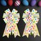 2 PCS LED Easter Bows for Wreath, Happy Easter Wreath Bows with LED Light White Yellow Burlap Ribbon Bow LED Holiday Spring Dots Gift Bows for Front Door Easter Party Decorations Supplies